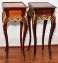 091131 LOUIS XVI STYLE WALNUT  BURL WALNUT TABLES