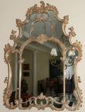 091113 VENETIAN STYLE GILT WOOD  GESSO MIRROR 60
