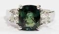 062061 556CT GREEN SAPPHIRE  140CT DIAMOND RING