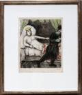 112095 MARC CHAGALL RUFR HAND COLORED ETCHING