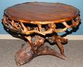 101106 RUSTIC OAK  ROOT TABLE H 32 DIA 44