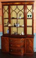 101099 BAKER FURNITURE CO MAHOGANY BREAKFRONT H 78