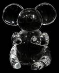 100064 STEUBEN CLEAR CRYSTAL SEATED BEAR H 6