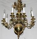 090080 BRASS EIGHT LIGHT CHANDELIER H 41 DIA 21