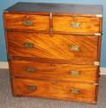 080077 MAHOGANY CAMPAIGN CHEST H 39 L 39 D 18