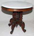 071184 VICTORIAN MAHOGANY TABLE MARBLE TOP 19TH C