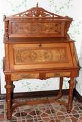 071183 EASTLAKE OAK  WALNUT SLANTFRONT DESK C 1890