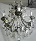 062084 PEWTER AND CRYSTAL CHANDELIER H 28 W 21