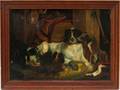 120151 N COBURN OIL ON CANVAS 1891 11 X 15 DOGS