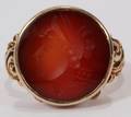 112132 VICTORIAN YELLOW GOLD  CAMEO RING 6 14