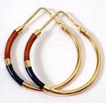 112131 ITALIAN 18 KT GOLD  ENAMEL EARRINGS PAIR