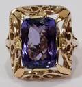 112107 6CT NATURAL TANZANITE RING VINTAGE EUROPEAN MO