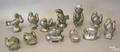 Twelve pewter animal form ice cream molds