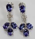101112 760CT TANZANITE  70CT DIAMOND EARRINGS PR
