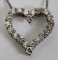 101110 14KT WHITE GOLD  182CT DIAMOND HEART PENDANT