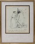 092141 JEAN LOUIS FORAIN FRENCH INK DRAWING