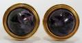 090104 14KT GOLD RUSSIAN PURPLE JADE CUFFLINKS