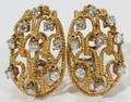 090107 DIAMOND AND 14 KT YELLOW GOLD EARRINGS