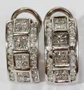 081102 14KT WHITE GOLD  DIAMOND EARRINGS PAIR