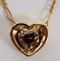 080099 78CT DIAMOND FANCY BROWN HEART NECKLACE