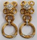 080098 18 KT GOLD AND DIAMOND EARRINGS PR H 2 34