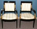 062159 BLACK LACQUER EMPIRE STYLE SIDE CHAIRS PAIR