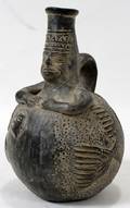 111273 PERUVIAN PRECOLUMBIAN POTTERY VASE H 7 34