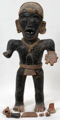 111270 AFRICAN CERAMIC FIGURE ANTIQUITY H 22 12