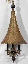 110149 DECORATED BRASS LANTERN STYLE CHANDELIER H 29