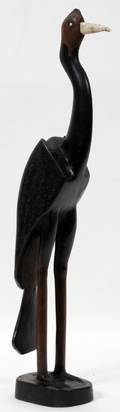 110153 CARVED WOOD SHORE BIRD H 17 12