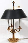 101174 GILT METAL BOUILLOTTE LAMP H 25 OVERALL