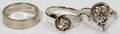 100137 14KT WHITE GOLD  DIAMOND RINGS THREE