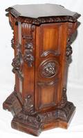 091235 CARVED WALNUT PEDESTAL C 1900 H 31 W 17