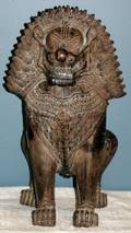 090142 BRONZE FOO LION H 22 W 12 D 14