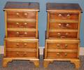 082143 FRUITWOOD BEDSIDE TABLES LATE 19TH C PAIR