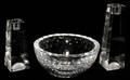 081170 ROSENTHAL CRYSTAL BOWL  CANDLESTICKS 3 PCS