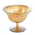 LC Tiffany Gold Favrile Art Glass Tazza Etched