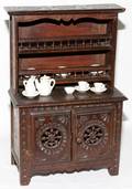 071277 FRENCH WALNUT MINIATURE CUPBOARD H 14 W 9
