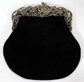 071269 H MATTHEWS STERLING  VELVET EVENING HANDBAG