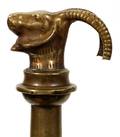 071254 WALKING STICK BRASS RAM HANDLE C 1900
