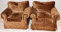 120209 MODERN UPHOLSTERED ARMCHAIRS PAIR H 32
