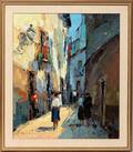 120228 P OLAY OIL ON CANVAS ITALIAN STREET SCENE