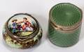 111298 ANTIQUE ENAMEL  SILVER MINIATURE BOXES TWO