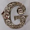 110172 14 KT GOLD AND DIAMOND MONOGRAMED G PIN