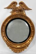 102147 AMERICAN FEDERAL GILT WOOD CONVEX MIRROR 19TH C