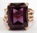 101199 EGYPTIAN YELLOW GOLD  AMETHYST RING