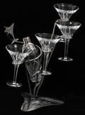092193 WATERFORD CRYSTAL MARTINI GLASSES  SHAKER