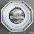 Wedgwood octagonal plate with hand painted decoration of the White House