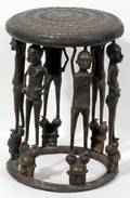 091262 AFRICAN BRONZE STOOL 16 X 11