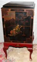 081219 JAPANNED MUSIC CABINET C 1930 H 42